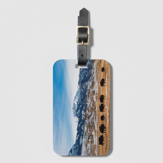 Étiquette À Bagage Migration de bison (Devant Vertical)