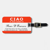 Étiquette À Bagage Millions d'étiquette nommée du nome e de CIAO IL (Devant horizontal)
