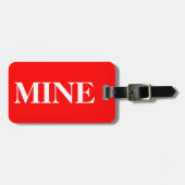 Étiquette À Bagage MINE blanche en rouge (Devant horizontal)