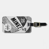 Étiquette À Bagage MINE ! Couleurs de l'équipe de volley-ball gris no (Devant horizontal)