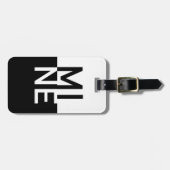 Étiquette À Bagage MINE noir et blanc (Devant horizontal)