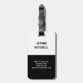 Étiquette À Bagage MINE noir et blanc (Dos Vertical)