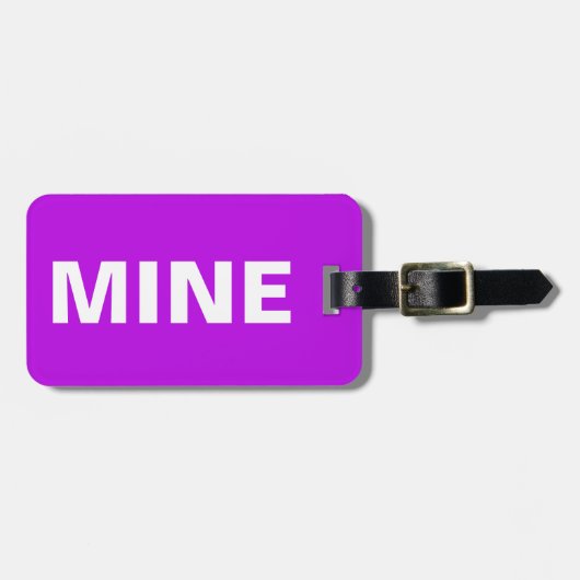 Étiquette À Bagage Mine pourpre amusante (Devant horizontal)