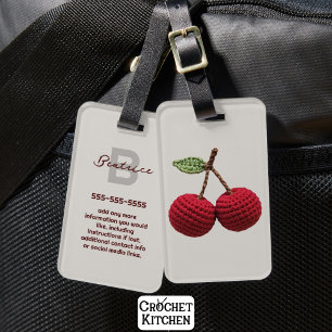 Étiquette À Bagage Mini-fille Crochet rouge cerise été frais