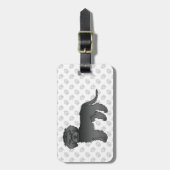 Étiquette À Bagage Mini noir Goldendoodle chien de dessin (Devant Vertical)