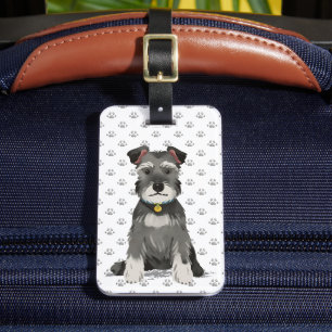 Étiquette À Bagage Mini Schnauzer mignon
