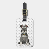 Étiquette À Bagage Mini Schnauzer mignon (Devant Vertical)