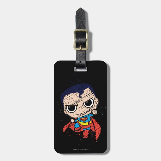 Étiquette À Bagage Mini Superman Sketch - Flying (Devant Vertical)