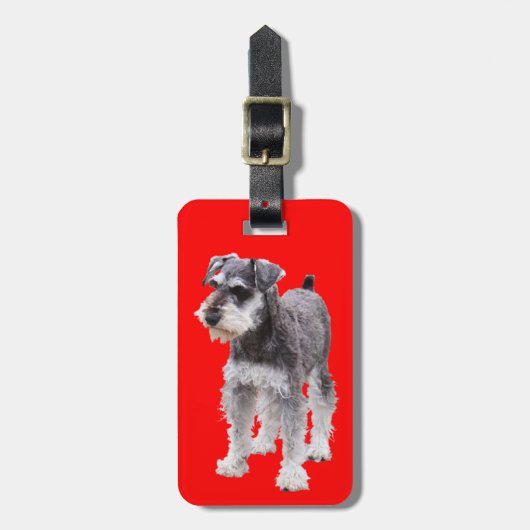 Étiquette À Bagage Miniature Schnauzer (Devant Vertical)