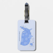 Étiquette À Bagage Minimal Blue United States Map Illustration (Dos Vertical)