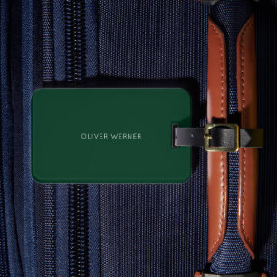 Étiquette À Bagage Minimal du minimaliste Élégant vert foncé
