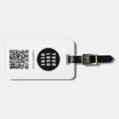 Étiquette À Bagage Minimalist QR Code Business Logo (Devant horizontal)