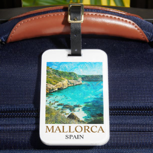 Étiquette À Bagage Minimaliste Majorque Espagne Peinture à l'huile Mé