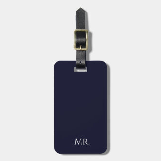 Étiquette À Bagage Minimaliste Noir & Blanc « Monsieur » Voyage Moder