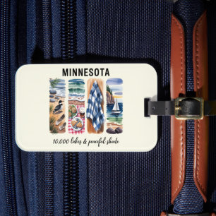 Étiquette À Bagage Minnesota - 10 000 Lacs et ombre pacifique