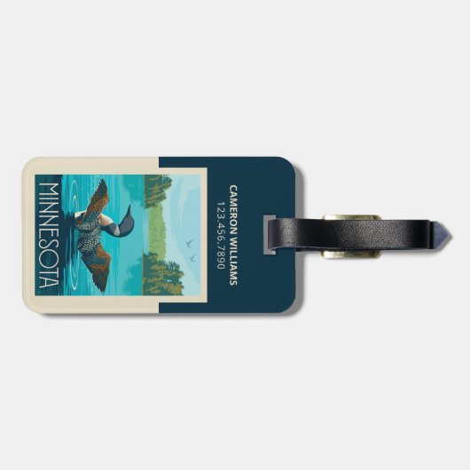 Étiquette À Bagage Minnesota | Loon (Dos horizontal)