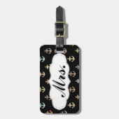 Étiquette À Bagage Mme anchor motif - une partie de M. & Mme set (Devant Vertical)