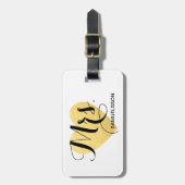 Étiquette À Bagage Mme coeur chic d'or de l'étiquette | de bagage de (Devant Vertical)