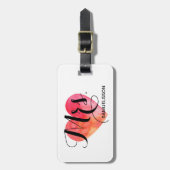 Étiquette À Bagage Mme coeur d'aquarelle de l'étiquette | de bagage (Devant Vertical)