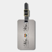 Étiquette À Bagage Mme et Mme Lesbian Pride Typographie Design (Devant Vertical)