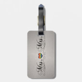 Étiquette À Bagage Mme et Mme Lesbian Pride Typographie Design (Dos Vertical)
