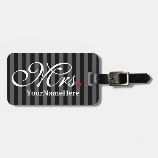 Étiquette À Bagage Mme personnalisée Wife Bride His Hers l'épouse (Devant horizontal)