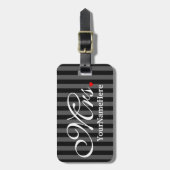 Étiquette À Bagage Mme personnalisée Wife Bride His Hers l'épouse (Devant Vertical)