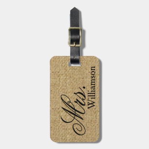 Étiquette À Bagage Mme rustique Travel Luggage Tag Newly de toile de