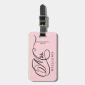 Étiquette À Bagage Mme Year Création de la calligraphie des jeunes ma (Devant Vertical)