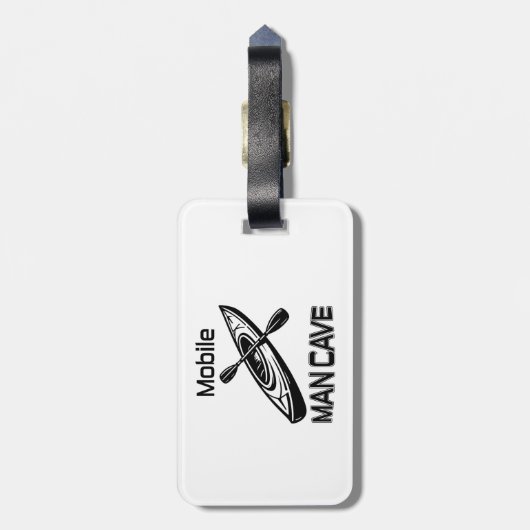 Étiquette À Bagage Mobile Man Cave Kayak (Dos Vertical)