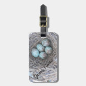 Étiquette À Bagage Mocking Bird Nest avec des oeufs (Devant Vertical)