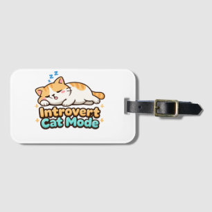 Étiquette À Bagage Mode Chat Introverti Drôle