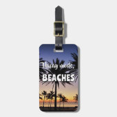 Étiquette À Bagage Mode Vacay, Balise Bagage PLAGE (Devant Vertical)