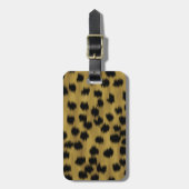 Étiquette À Bagage Modèle Brown noir et d'or d'impression de guépard (Devant Vertical)