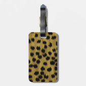 Étiquette À Bagage Modèle Brown noir et d'or d'impression de guépard (Dos Vertical)