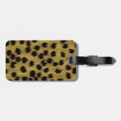 Étiquette À Bagage Modèle Brown noir et d'or d'impression de guépard (Dos horizontal)