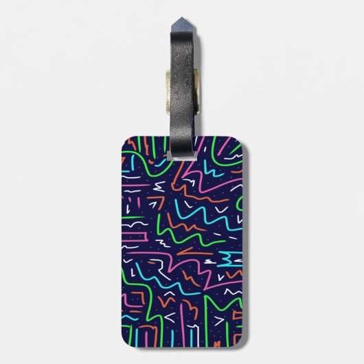 Étiquette À Bagage Modèle d'âge spatial - Impression Abstraite (Dos Vertical)