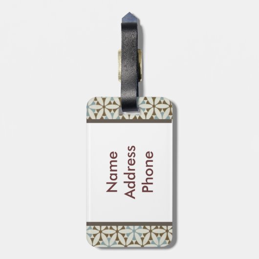 Étiquette À Bagage Modèle de balise de bagage monogramme (Dos Vertical)