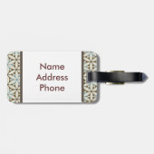 Étiquette À Bagage Modèle de balise de bagage monogramme (Dos horizontal)