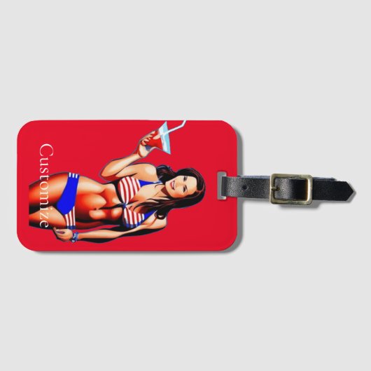 Étiquette À Bagage Modèle de conditionnement physique en bikini patri (Devant Horizontal)