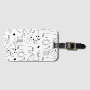 Étiquette À Bagage Modèle de contours de thème de plage d'été 