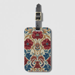 Étiquette À Bagage Modèle de coquelicots floraux Art nouveau de Willi