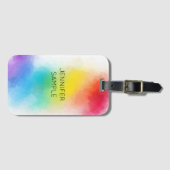 Étiquette À Bagage Modèle de couleurs arc-en-ciel moderne personnalis (Devant Horizontal)