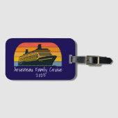 Étiquette À Bagage Modèle de croisière famille personnalisé (Devant Horizontal)