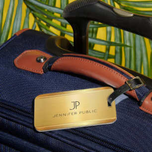 Étiquette À Bagage Modèle de luxe élégant de style doré glamour perso