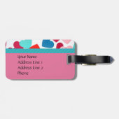 Étiquette À Bagage Modèle de numéro de bagage de coeur (Dos horizontal)