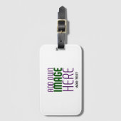 ÉTIQUETTE À BAGAGE MODÈLE DE TEXTE D'IMAGE BLANCHE SIMPLE MODERNE (Devant Vertical)