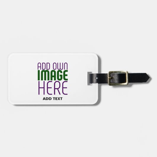 ÉTIQUETTE À BAGAGE MODÈLE DE TEXTE D'IMAGE BLANCHE SIMPLE MODERNE (Devant horizontal)