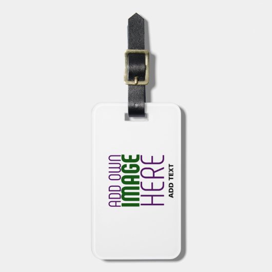 ÉTIQUETTE À BAGAGE MODÈLE DE TEXTE D'IMAGE BLANCHE SIMPLE MODERNE (Devant Vertical)