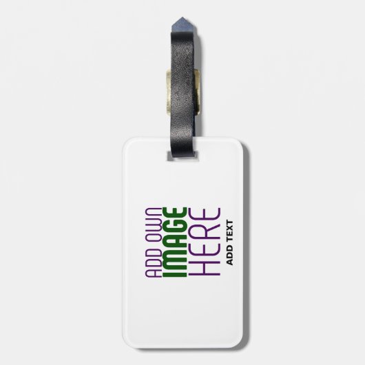 ÉTIQUETTE À BAGAGE MODÈLE DE TEXTE D'IMAGE BLANCHE SIMPLE MODERNE (Dos Vertical)